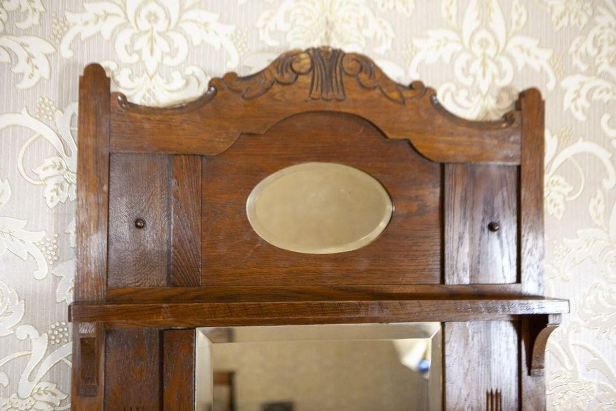 Art Nouveau Wall Mirror In Oak Frame, Early 20th Century photo 506.0