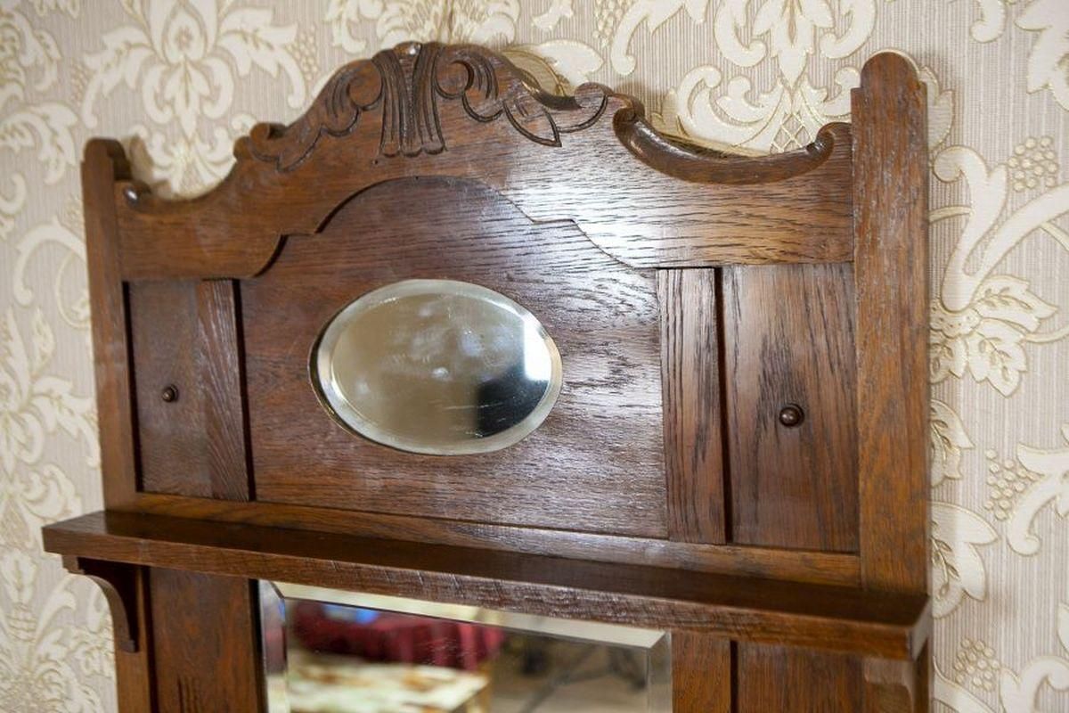 Art Nouveau Wall Mirror In Oak Frame, Early 20th Century photo vinterior