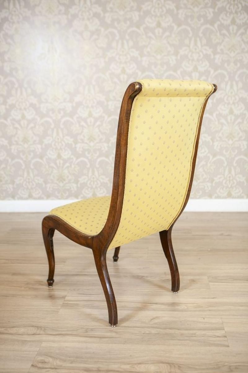photo furniture Two Swan Armchairs In Yellow Upholstery, Late 19th Century