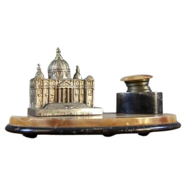 Memorial Marble Inkwell From The Early 20th Century