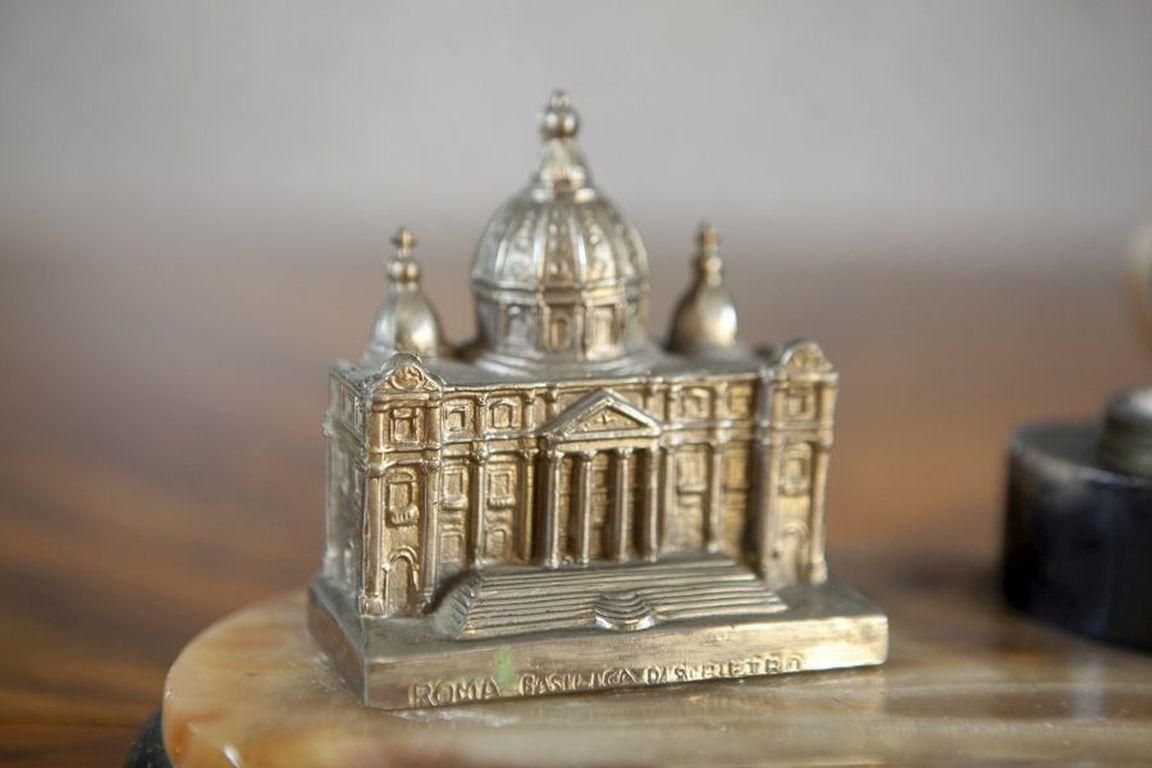 Memorial Marble Inkwell From The Early 20th Century photo 386.0