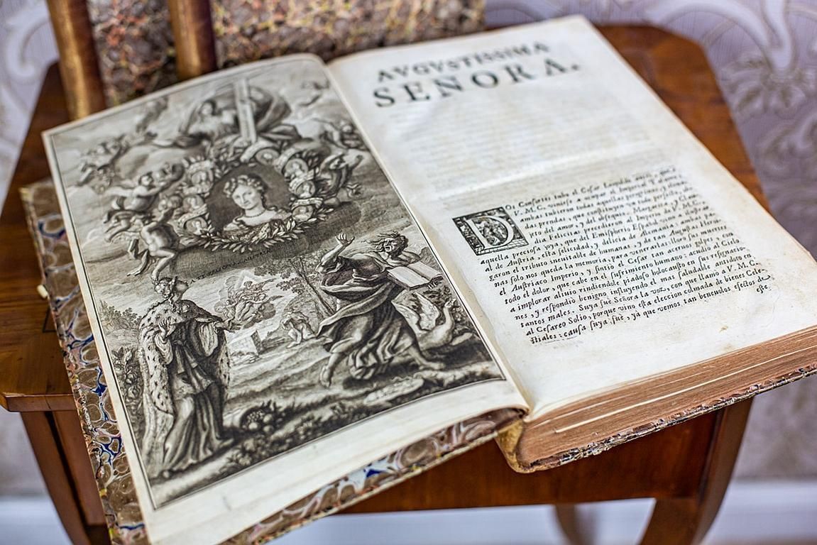 Antique Books Circa 1696, The Life Of Leopold I Hapsburg photo for sale