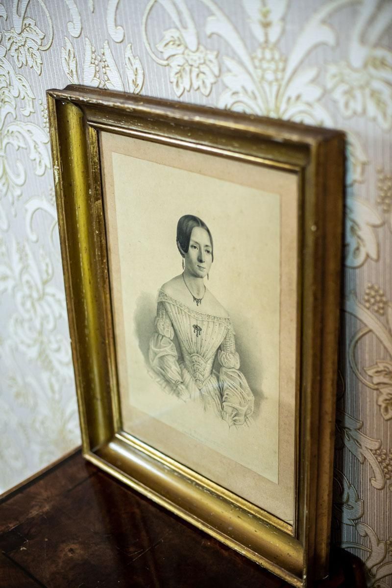 19th Century Lithograph, A Portrait Of A Dancer photo for sale