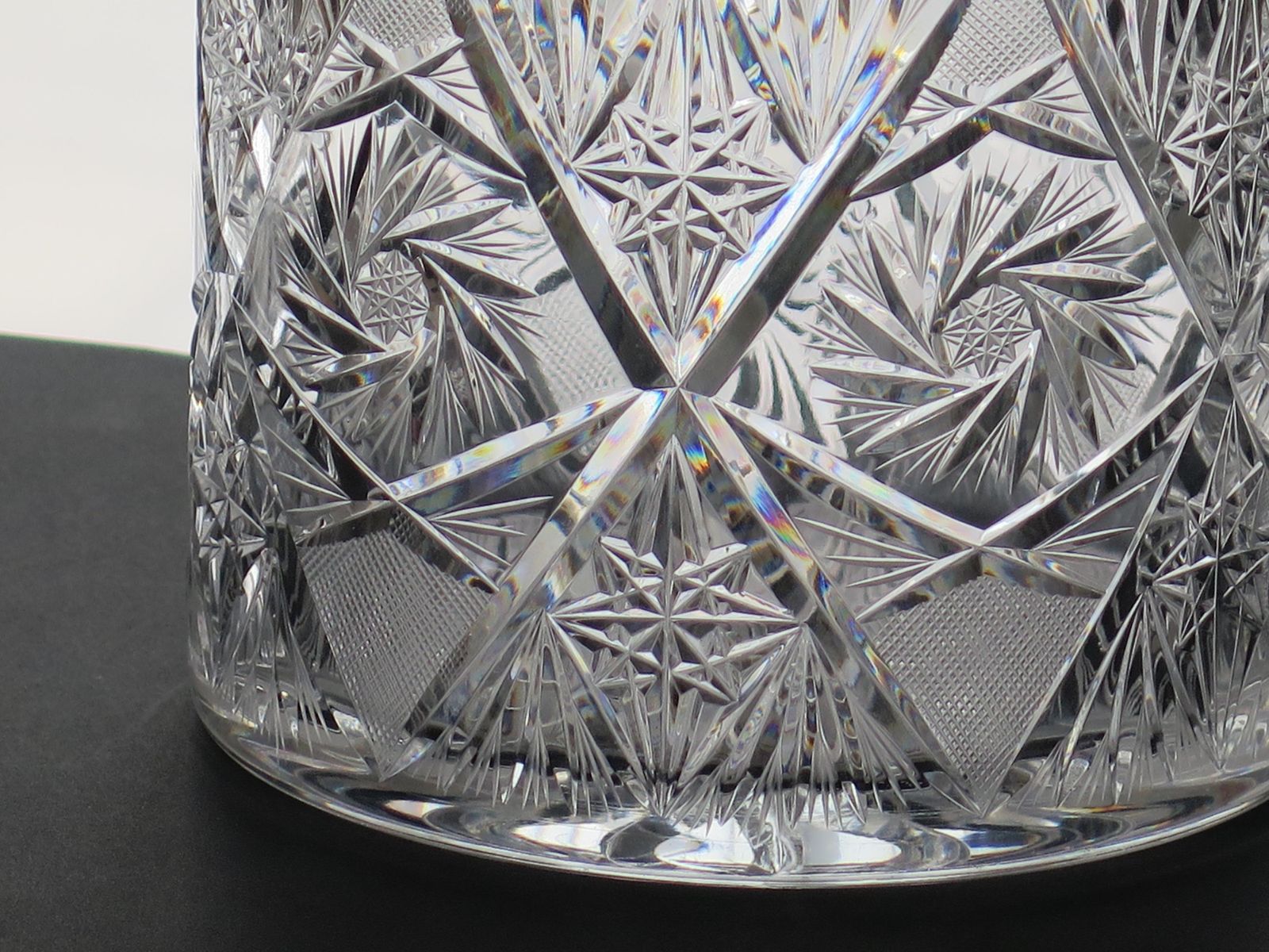 Cut Glass Crystal Jardiniere Or Vase With Thistles & Leaves, Ca 1920 photo Home Decor