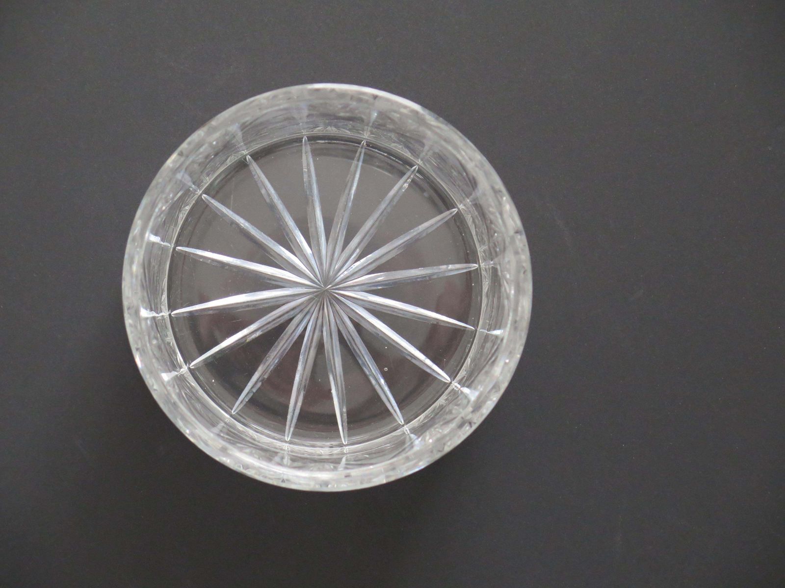 345.0 Cut Glass Crystal Jardiniere Or Vase With Thistles & Leaves, Ca 1920 photo