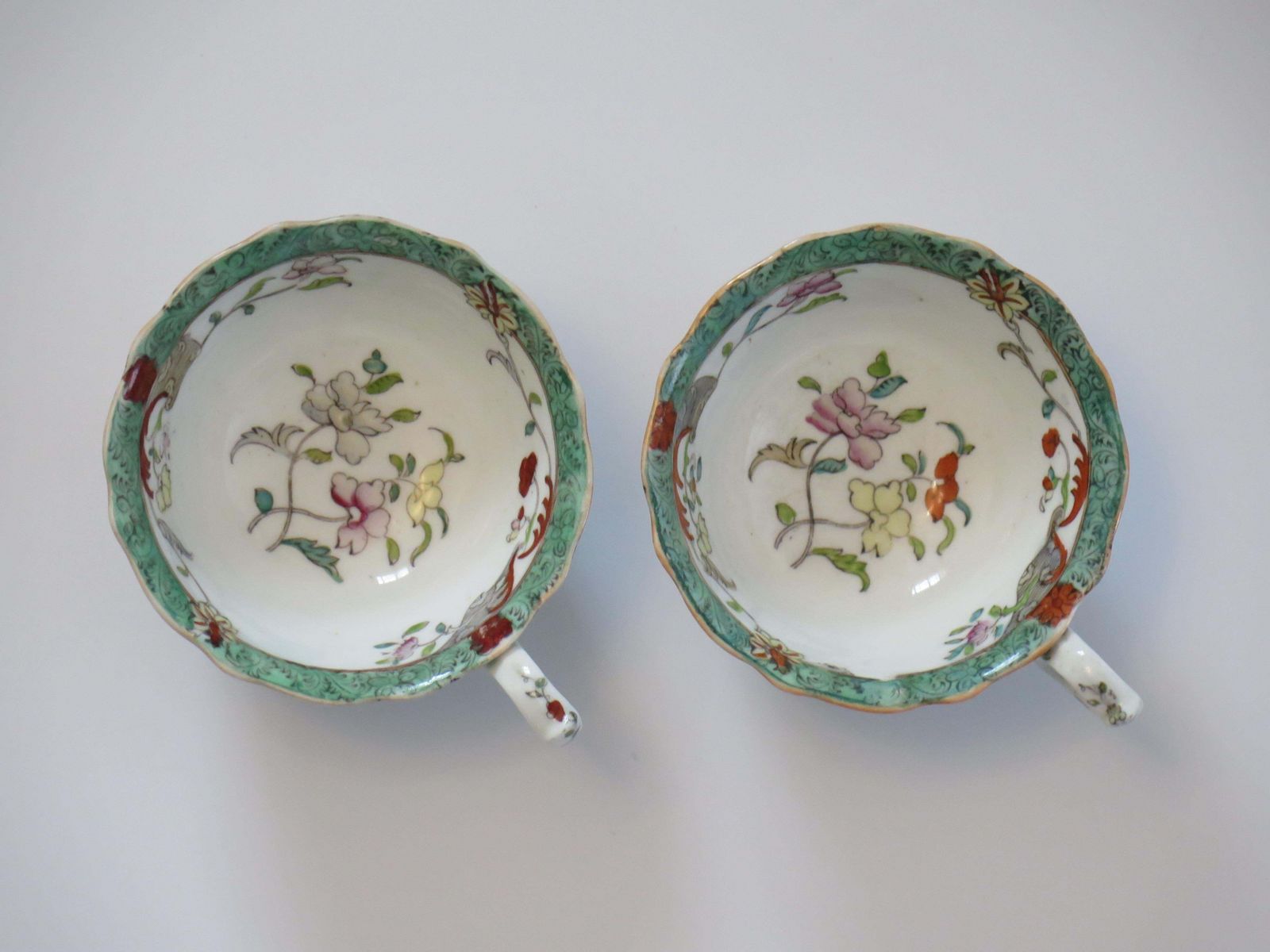 photo vintage William Ivth Pair (A) Of C J Masons Cups & Saucers Porcelain Ptn 223, Ca 1830