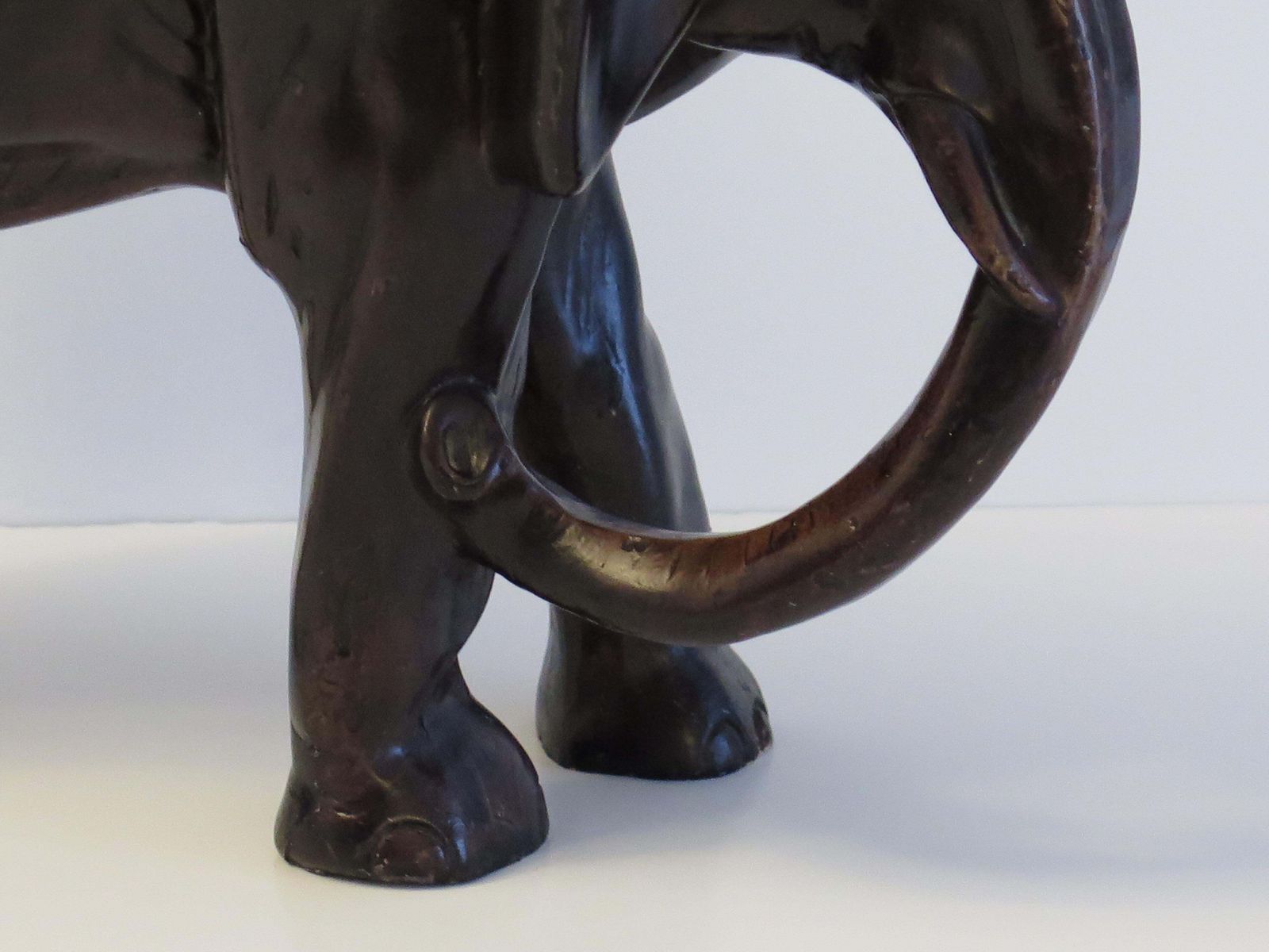 Large Elephant Stone Sculpture Hand Made And Signed Under The Foot, Circa 1920 photo vinterior