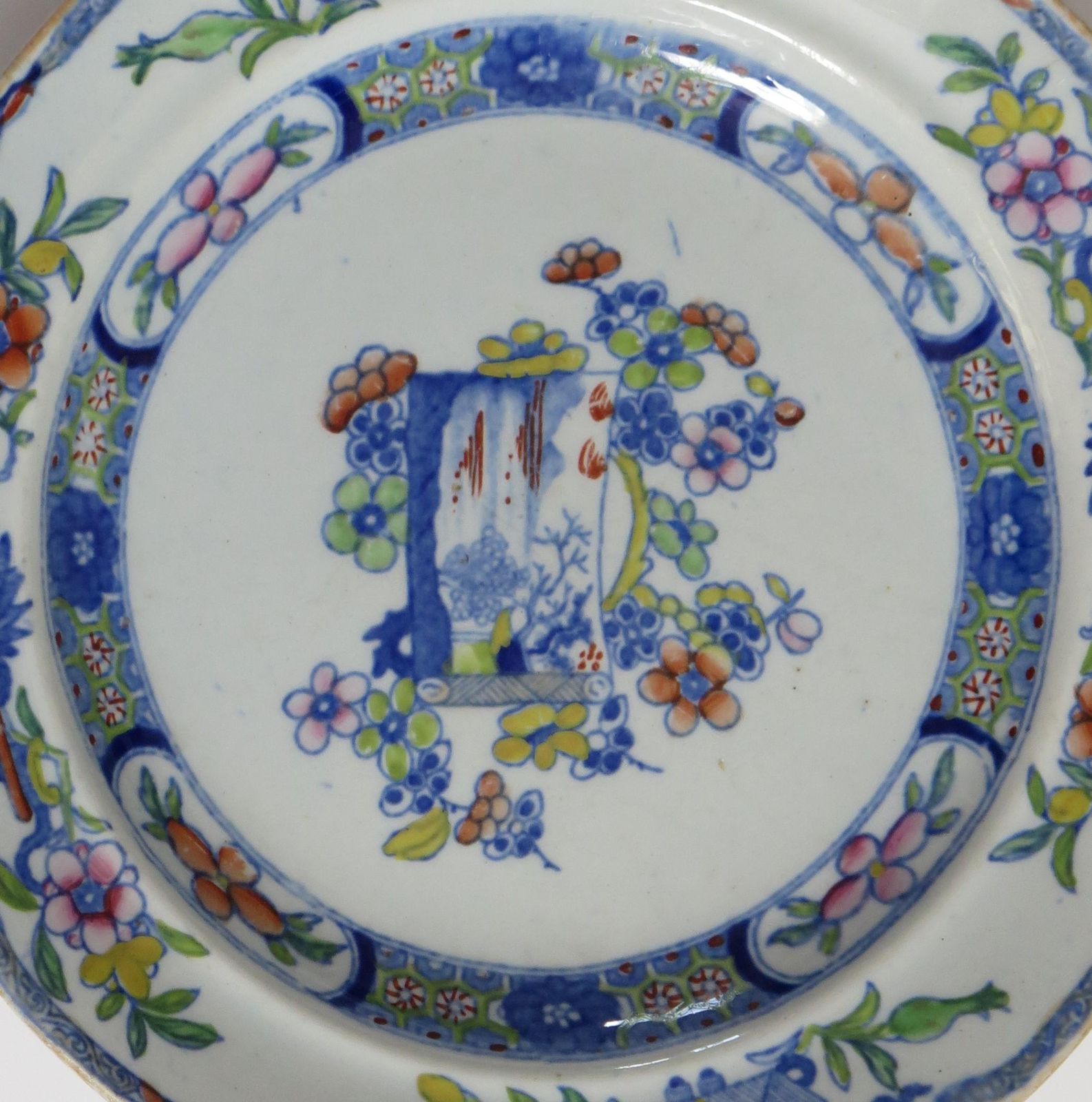 Georgian Set Of Six Masons Ironstone Desert Plates Scroll Landscape Ptn, Ca 1818 photo vinterior