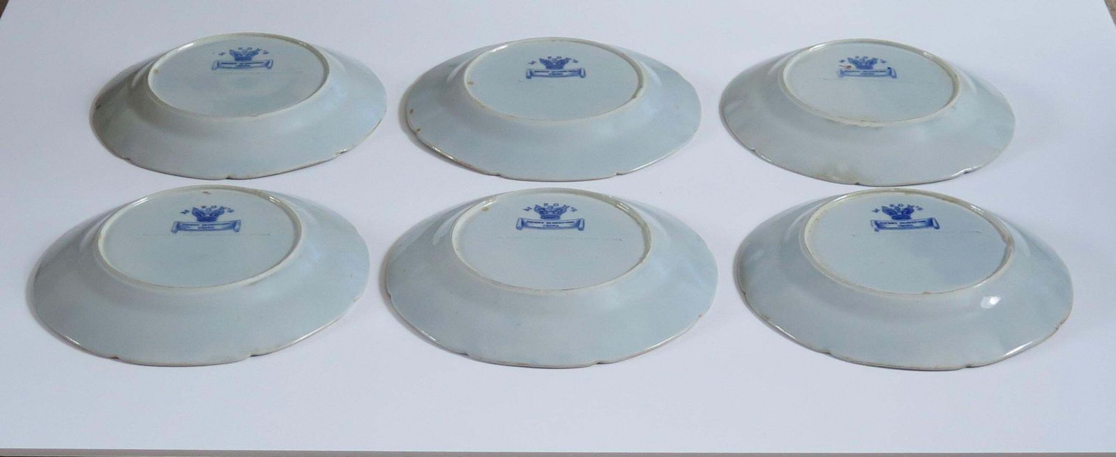 photo furniture Georgian Set Of Six Masons Ironstone Desert Plates Scroll Landscape Ptn, Ca 1818