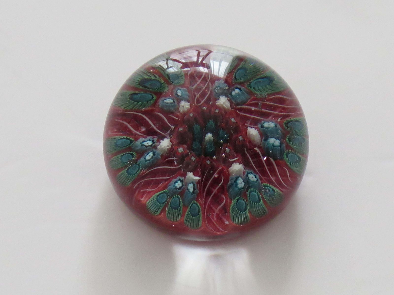 photo furniture Glass Millefiori Vasart Paperweight Hand Blown, Scotland Circa 1960