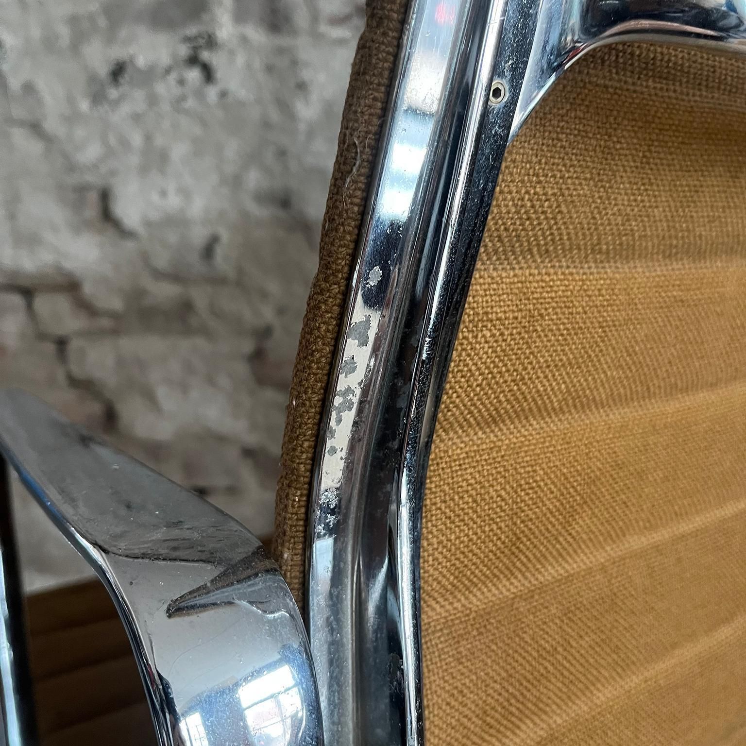 Furniture Set Of Four First Chrome Base Ea 107, Brown Hopsack Upholstery By Herman Miller photo