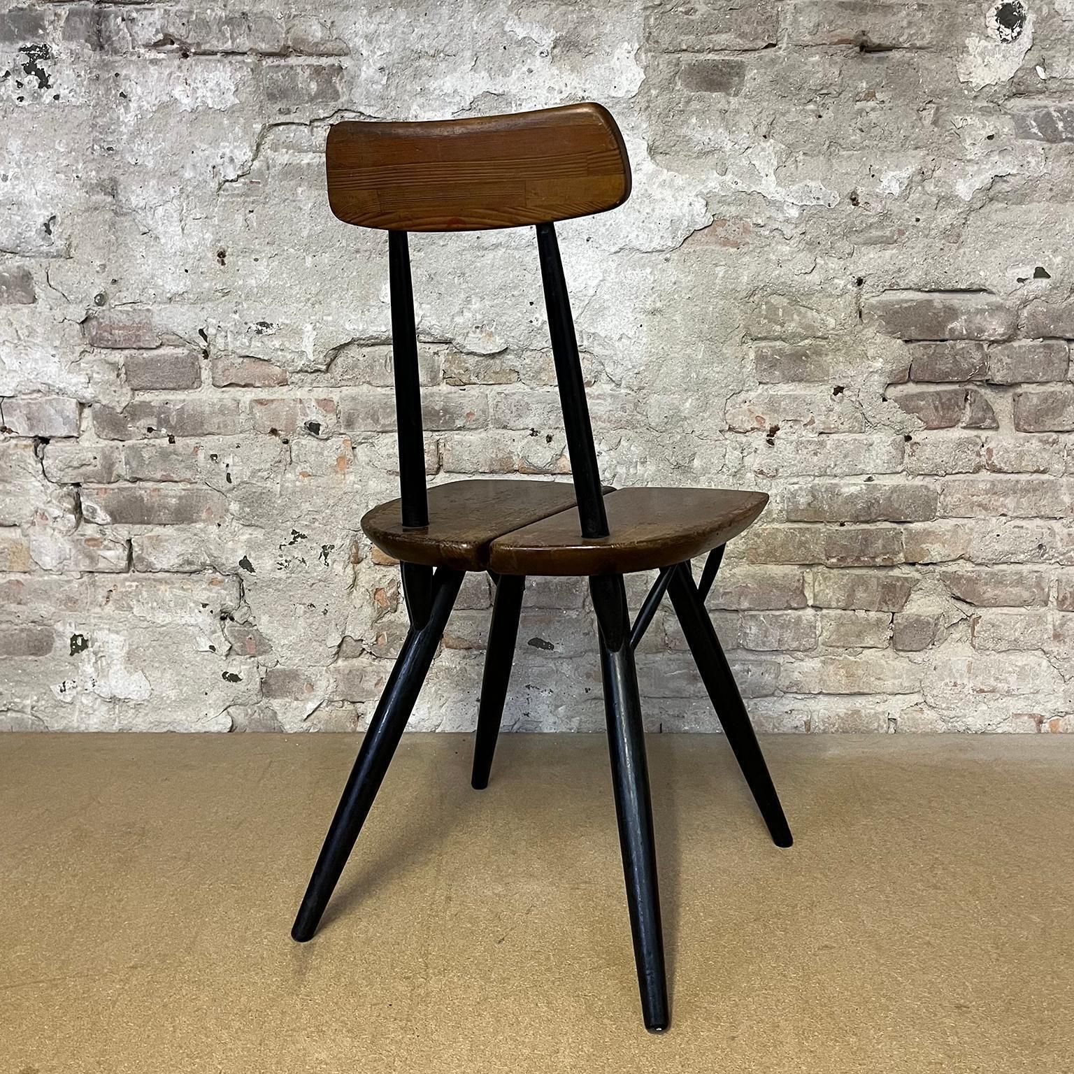 Furniture 1950's, Set Of Table Red Brown Table Top And Four Pirkka Chairs By Tapiovaara photo