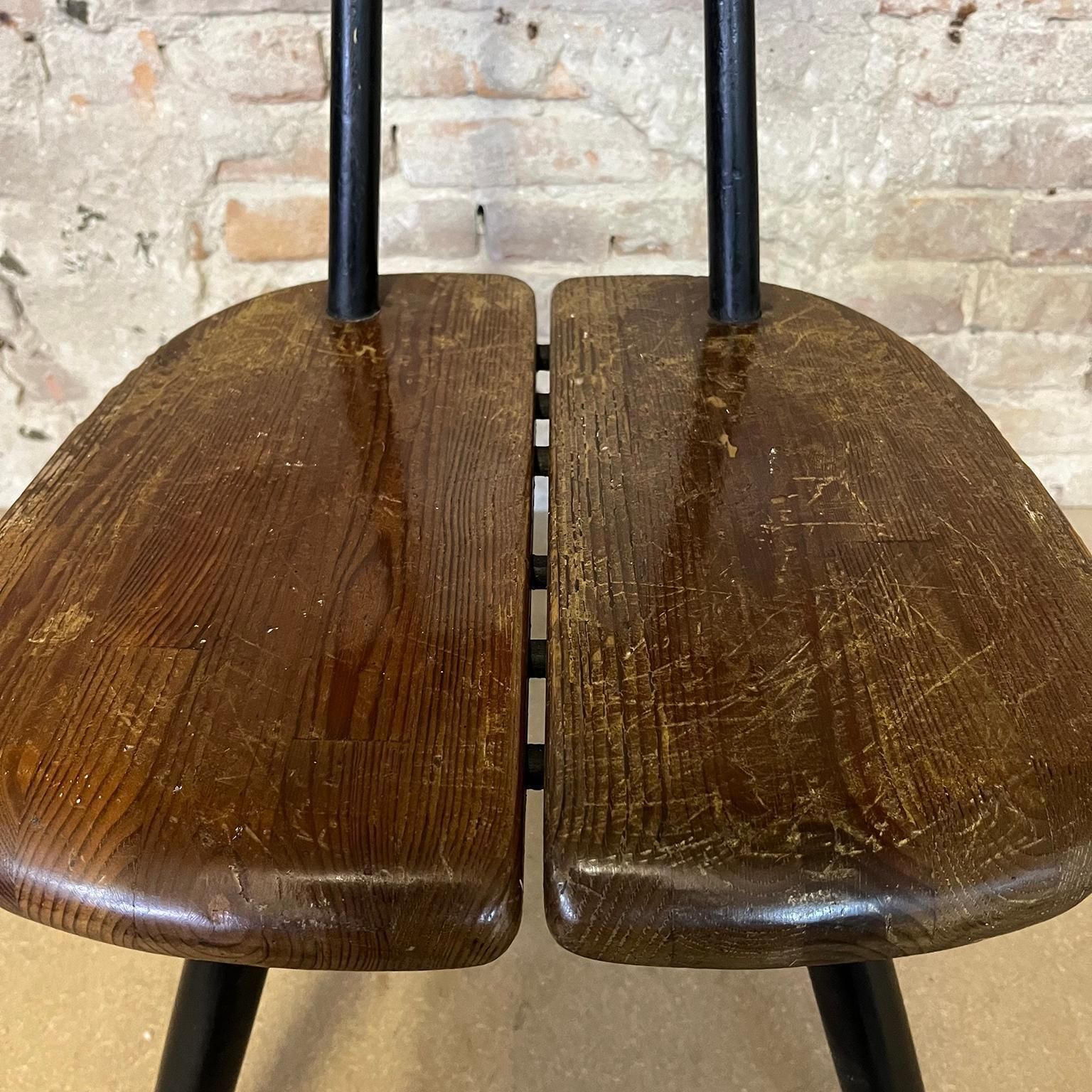 photo buy 1950's, Set Of Table Red Brown Table Top And Four Pirkka Chairs By Tapiovaara
