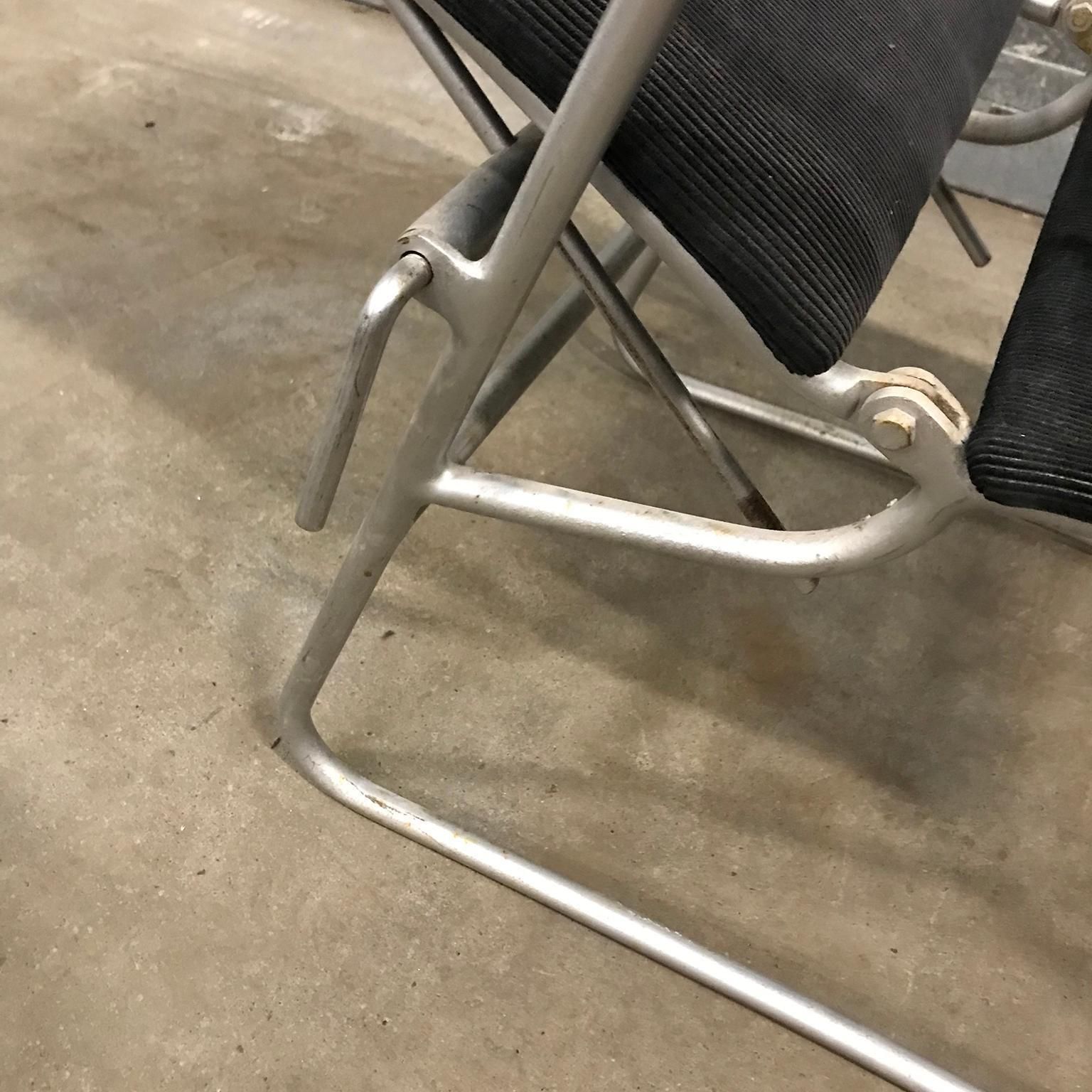 Furniture Unique Barber Chair In Black Corduroy, Circa 1960 photo