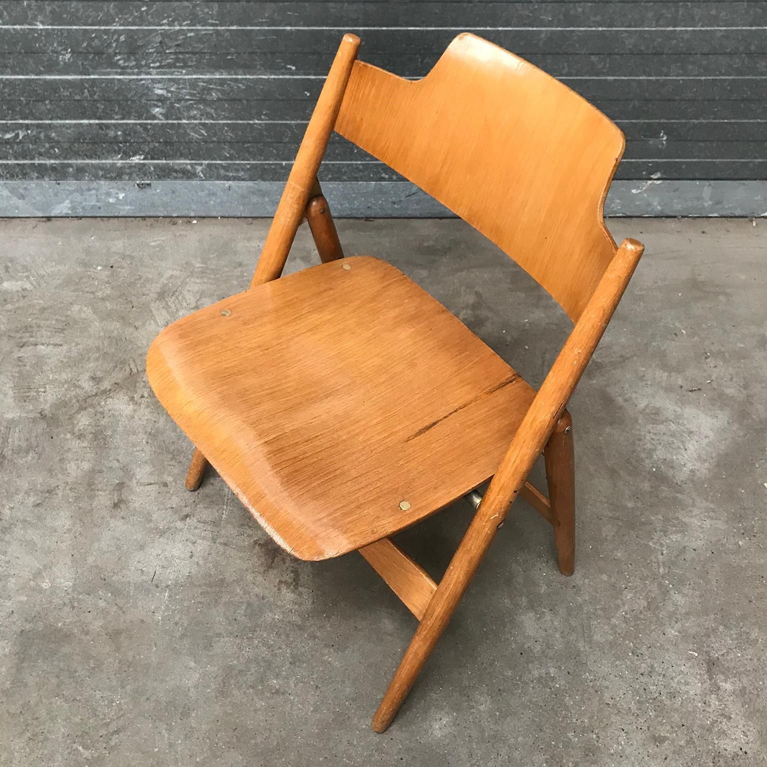 Furniture 1952, Egon Eiermann For Wilde & Spieth, Wooden Folding Chair photo