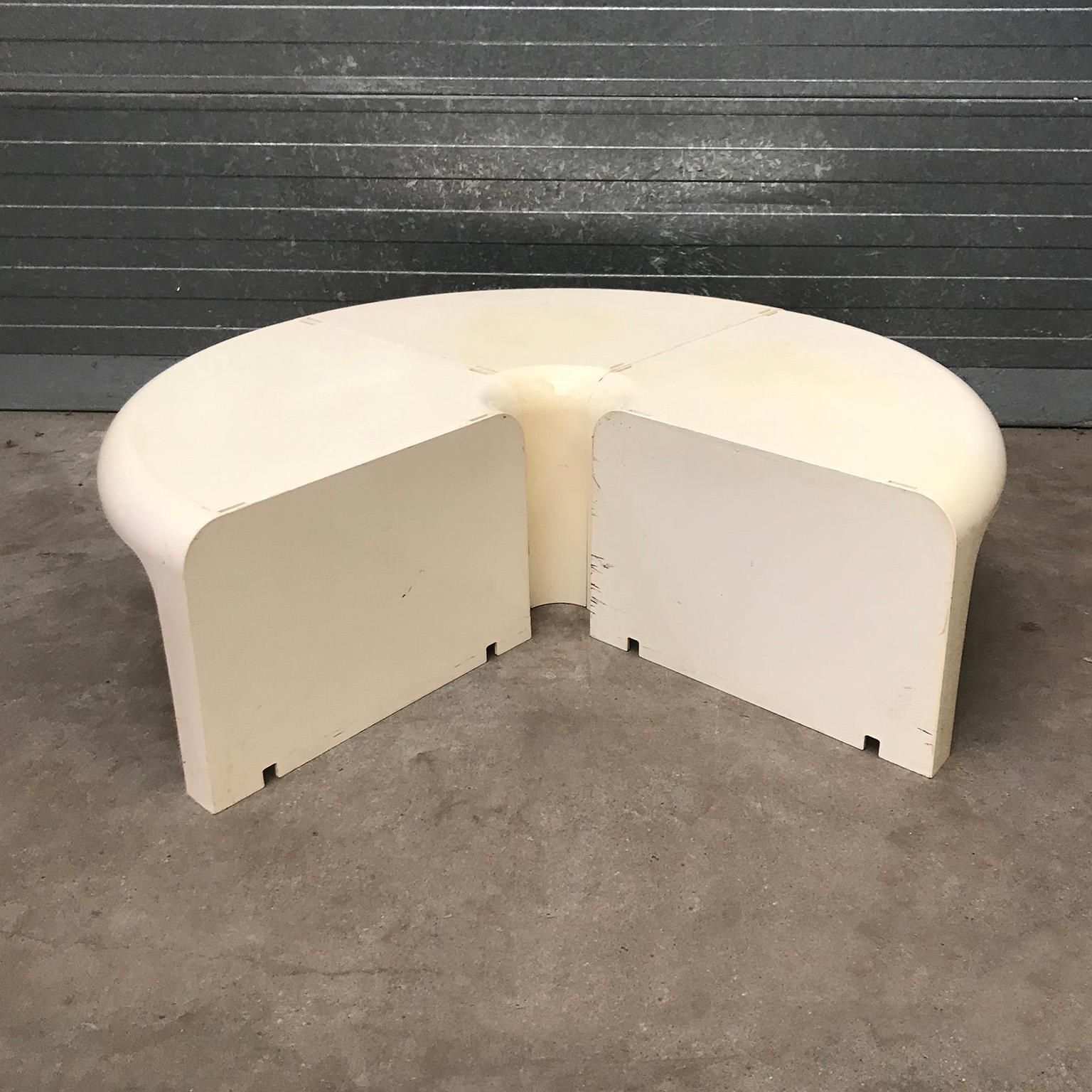 Furniture Three Half Round Plastic Side Tables In Off White, Circa 1970 photo