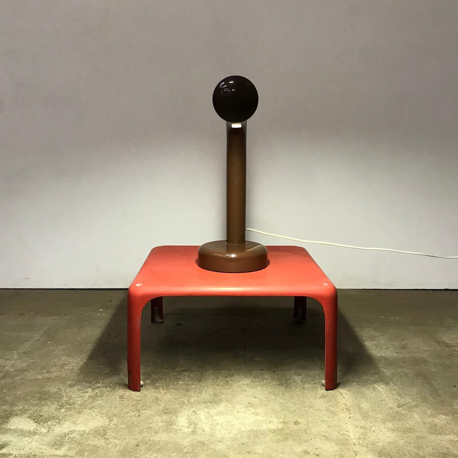 1960, Anders Pehrson For Atelje Lyktan, Sweden, Tube Desk Lamp In Brown Plastic photo vintage