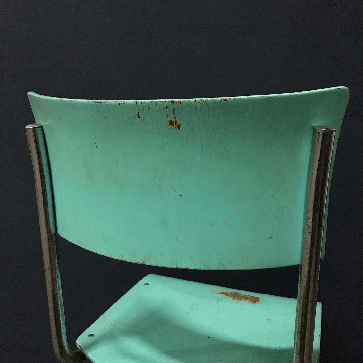 photo buy 1931, Mart Stam For Thonet, Turquoise Wooden S43
