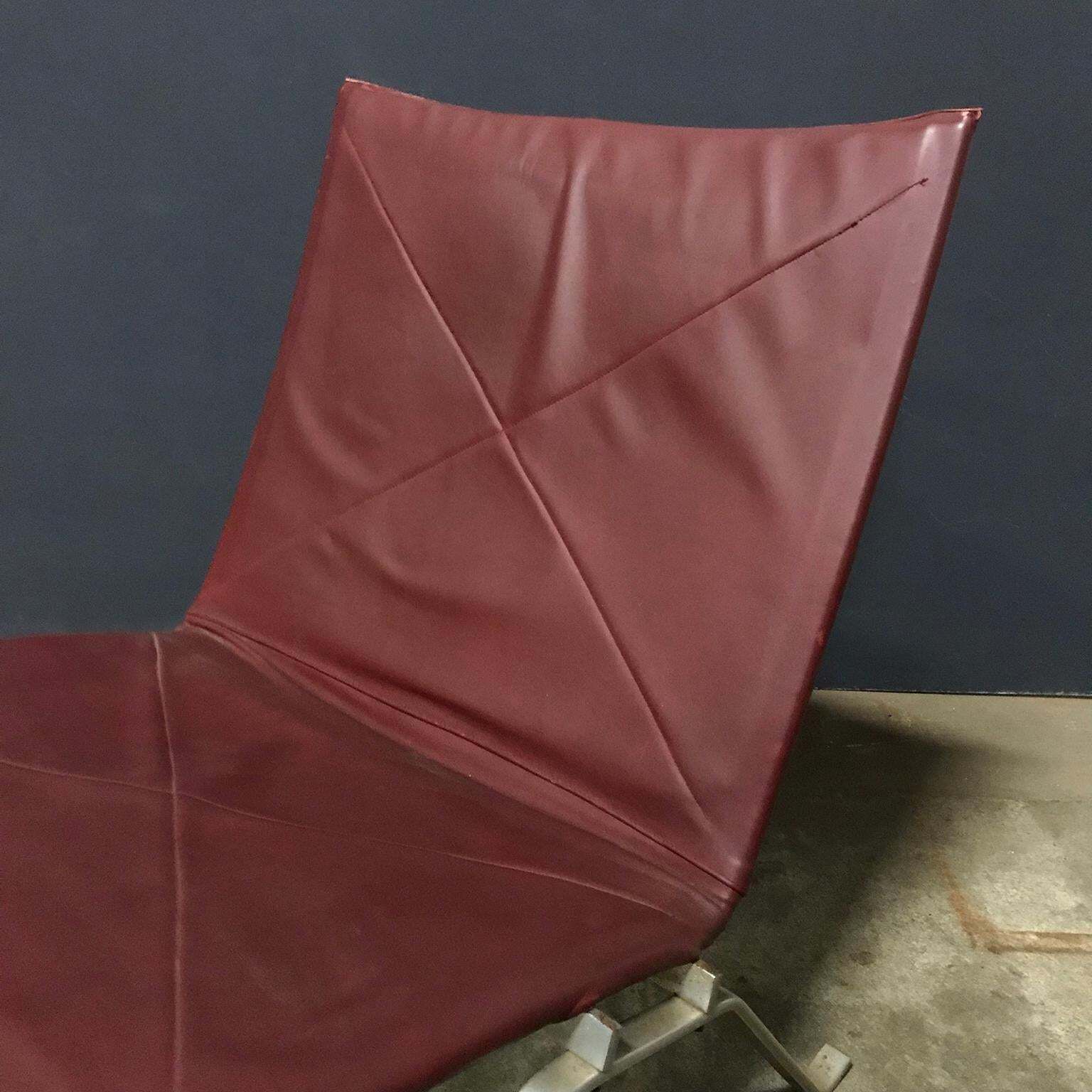 Furniture 1956, Poul Kjaerholm For E. Kold Christensen, Pk22 Lounge Chair In Red Leather photo
