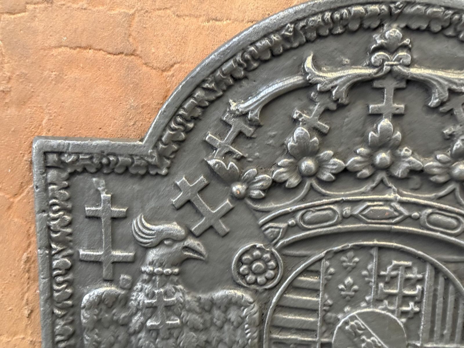 French 'Arms Of Lorraine' Fireback, Louis XIV Period photo vintage