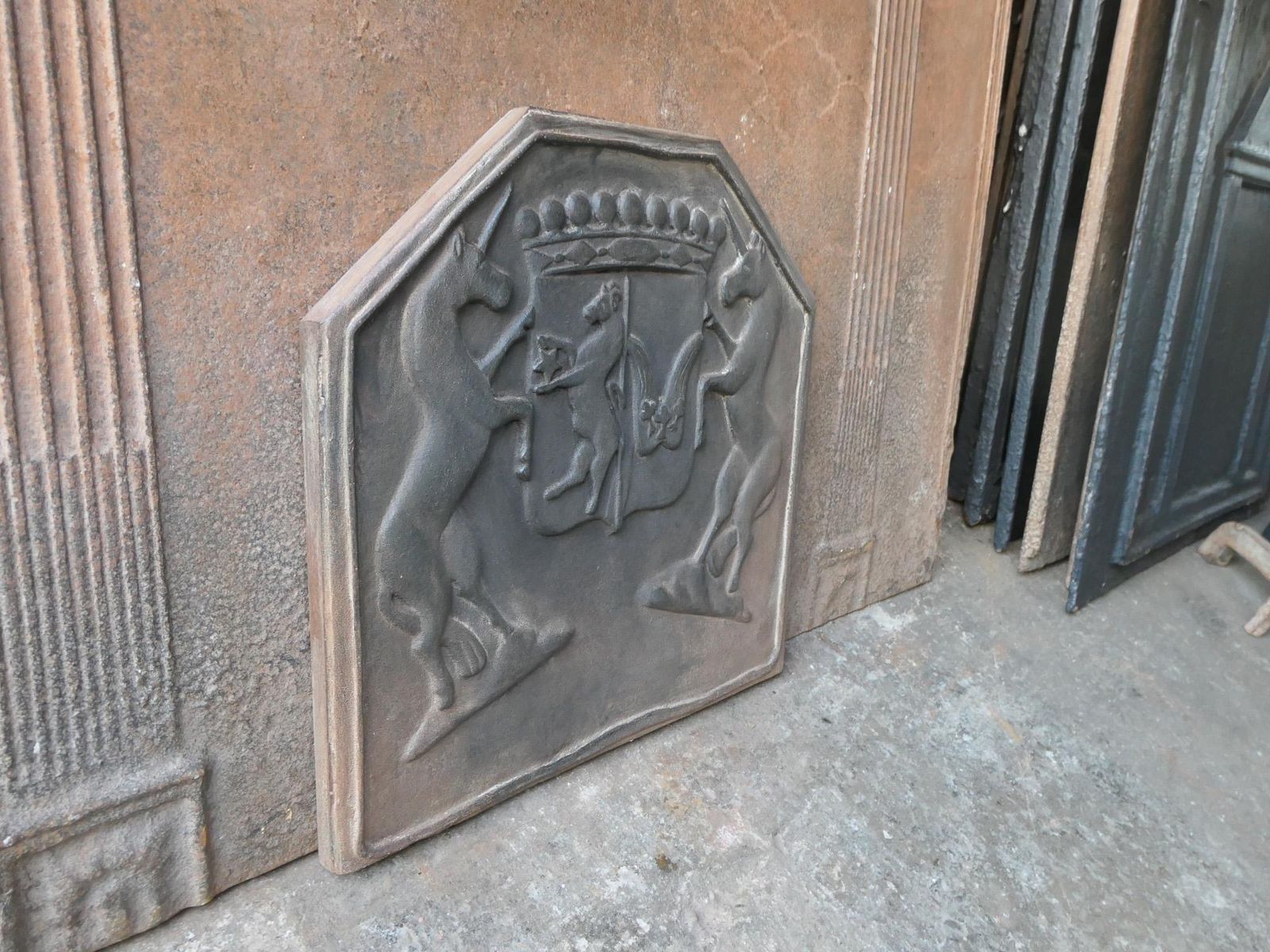photo for sale 20th Century French Napoleon III Style 'Coat Of Arms' Fireback / Backsplash