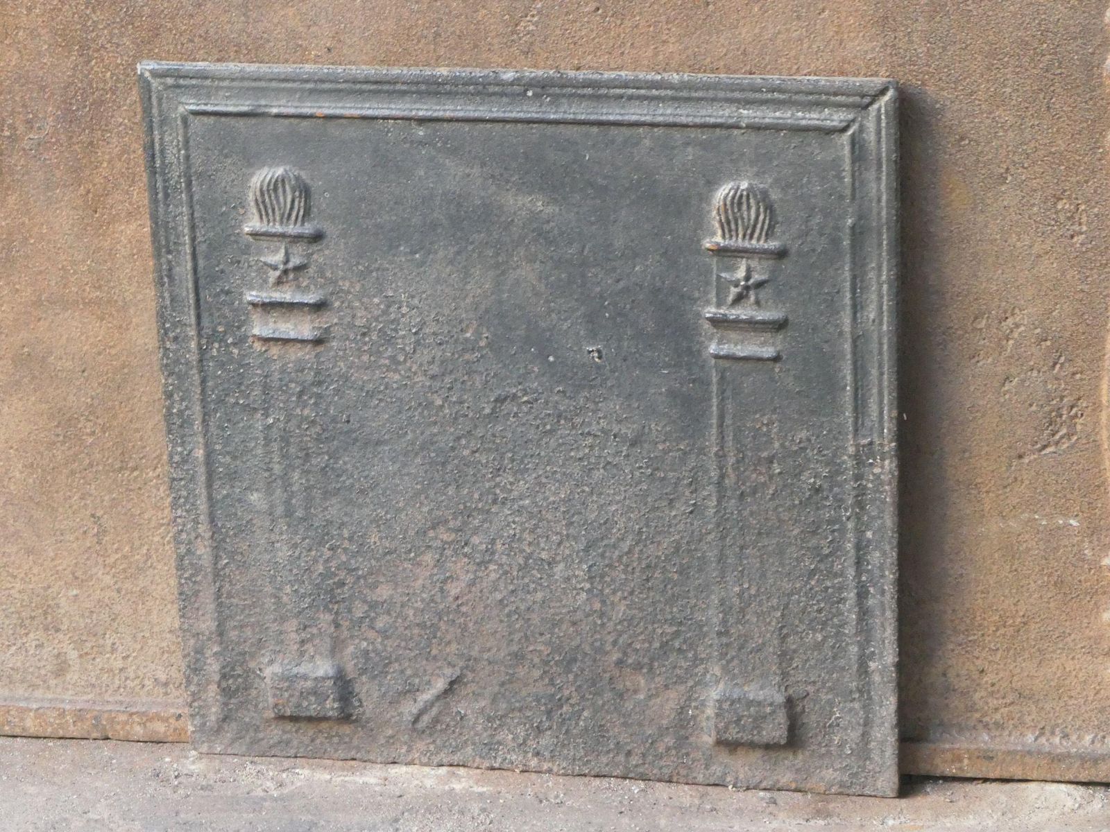 French Neoclassical 'Pillars Of Freedom' Fireback / Backsplash, Early 19th C photo 322.0