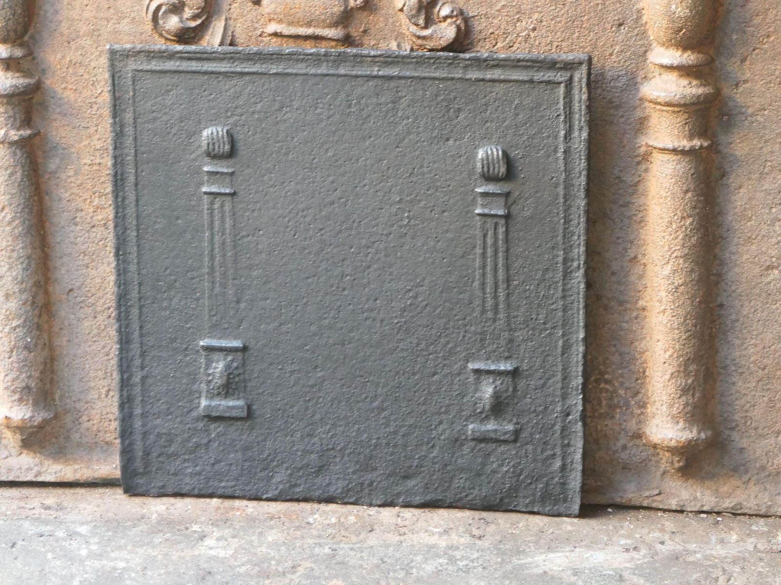 Small French 'Pillars Of Freedom' Fireback / Backsplash, Early 19th Century photo Home Fixtures