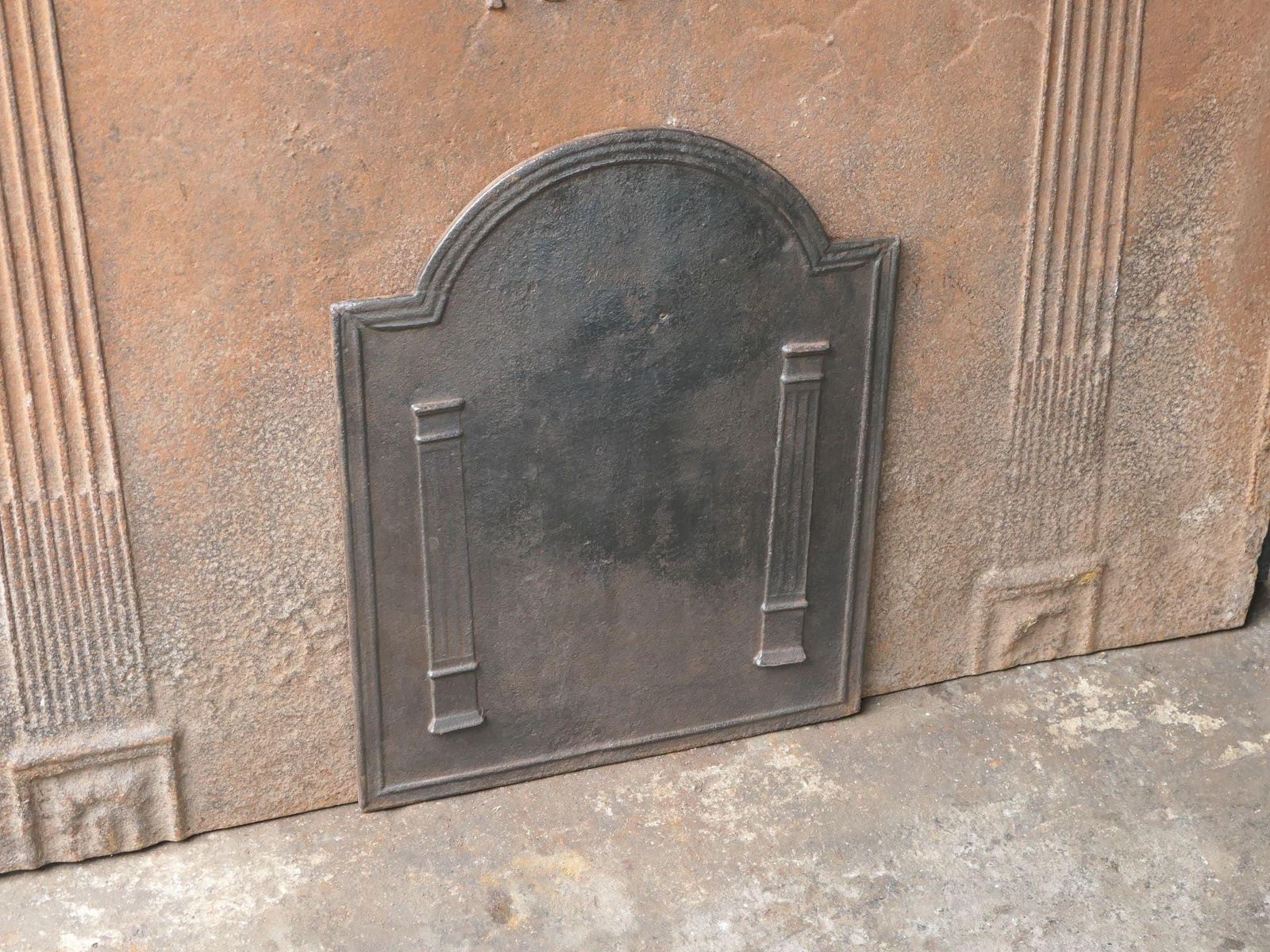 French 'Pillars Of Freedom' Fireback / Backsplash, 18th   19th C. Neoclassical P photo vinterior