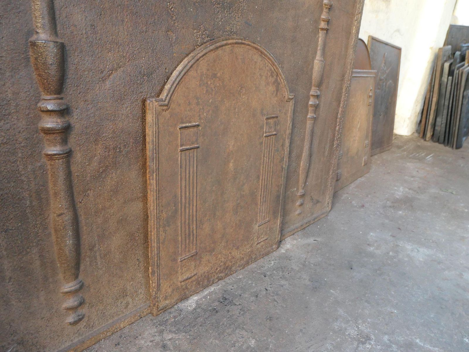 photo for sale French 'Pillars Of Freedom' Fireback / Backsplash, Early 19th Century