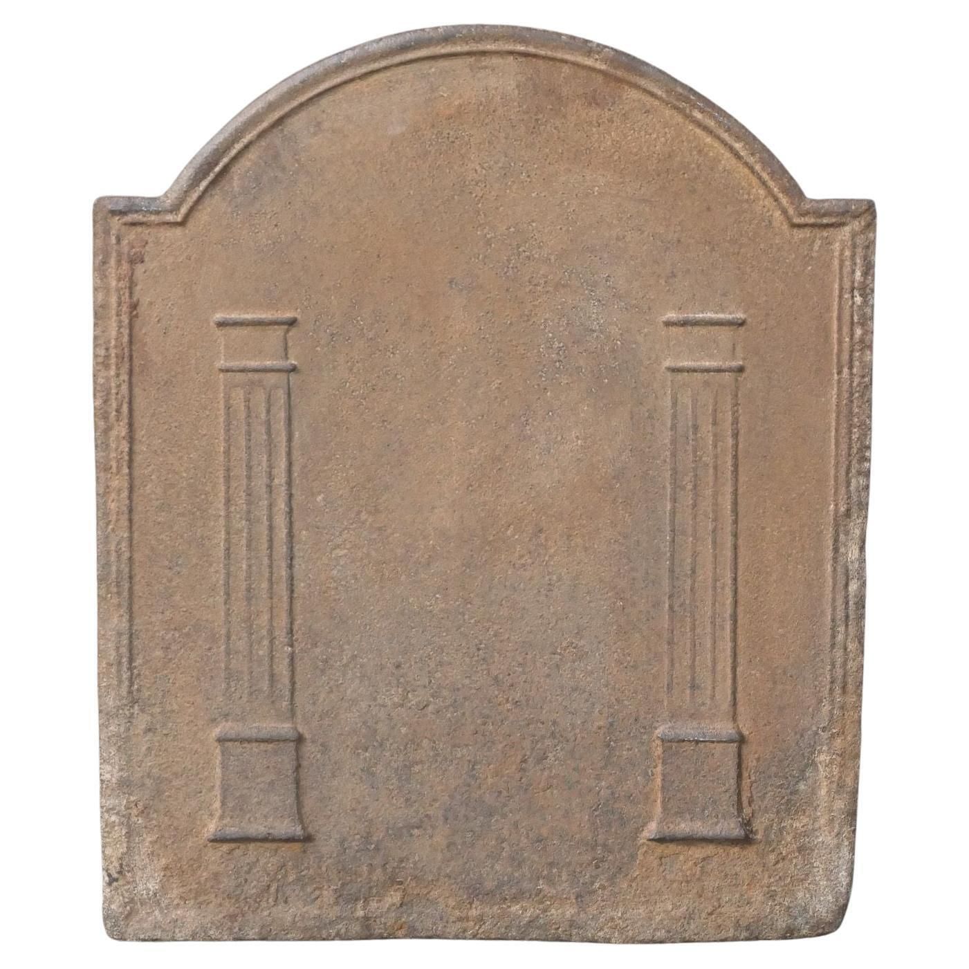 French Neoclassical 'Pillars Of Freedom' Fireback / Backsplash, Early 19th Centu