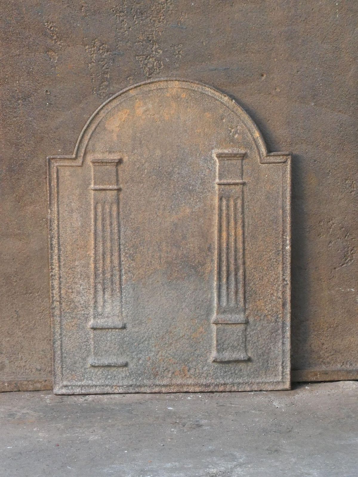 French Neoclassical Period 'Pillars Of Freedom' Fireback / Backsplash photo for sale