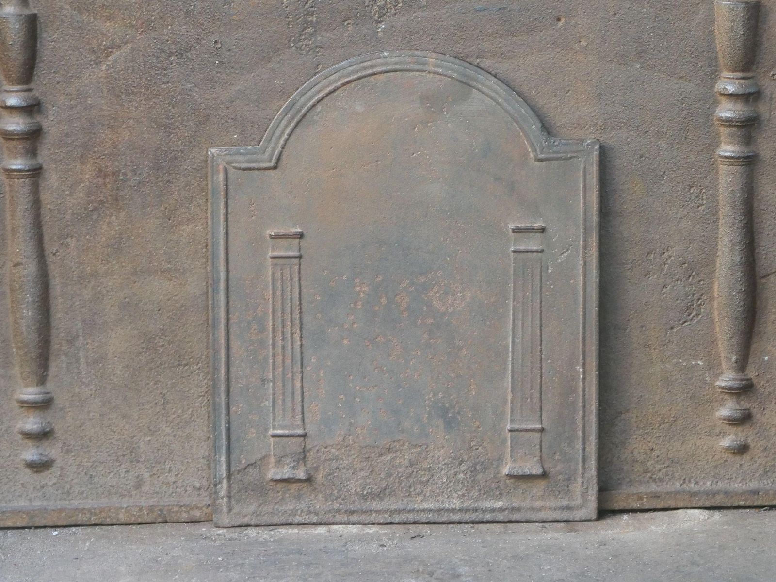 French Neoclassical 'Pillars Of Freedom' Fireback / Backsplash, Early 19th Centu photo Home Fixtures