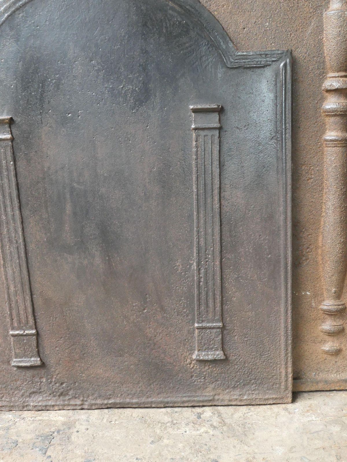 French 'Pillars Of Freedom' Fireback / Backsplash, Early 19th Century photo vintage
