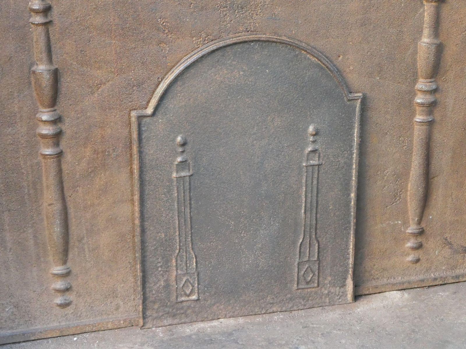 French 'Pillars Of Freedom' Fireback / Backsplash, Early 19th Century, Neoclassi photo vinterior