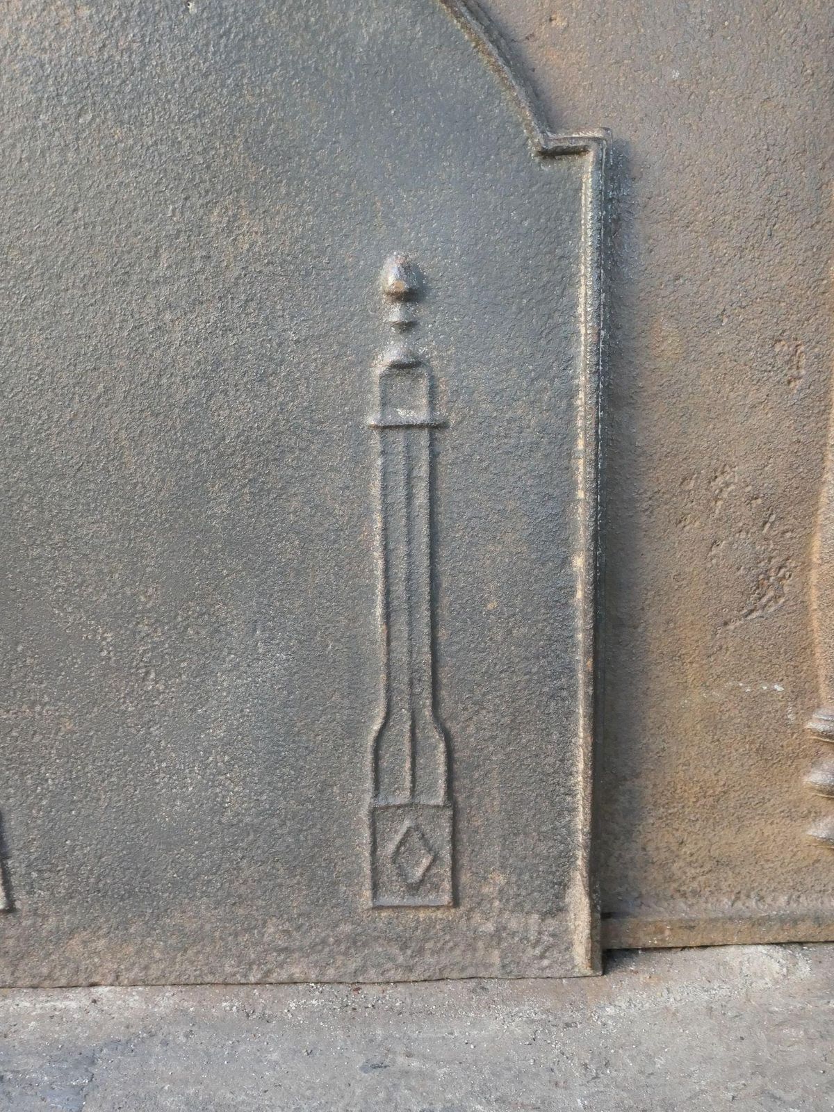 French 'Pillars Of Freedom' Fireback / Backsplash, Early 19th Century, Neoclassi photo vintage