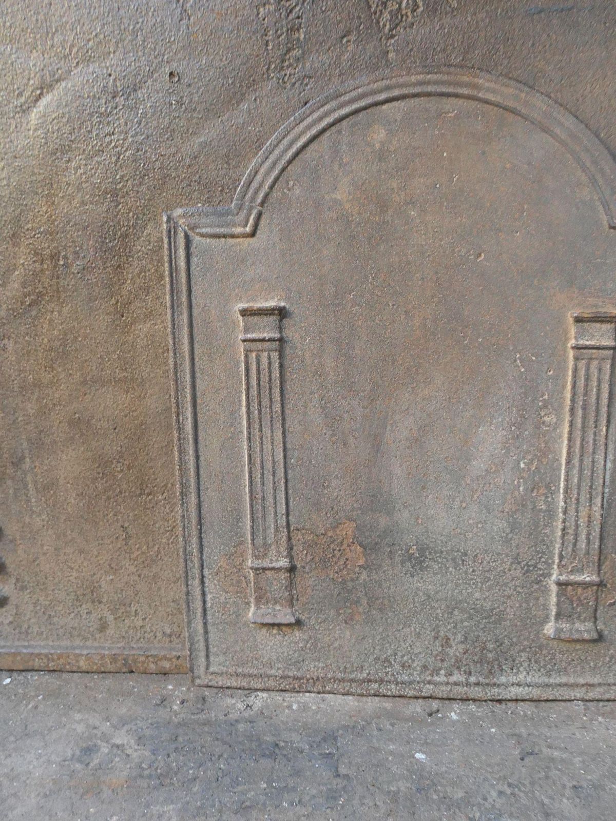 photo for sale French Neoclassical Period 'Pillars Of Freedom' Fireback / Backsplash
