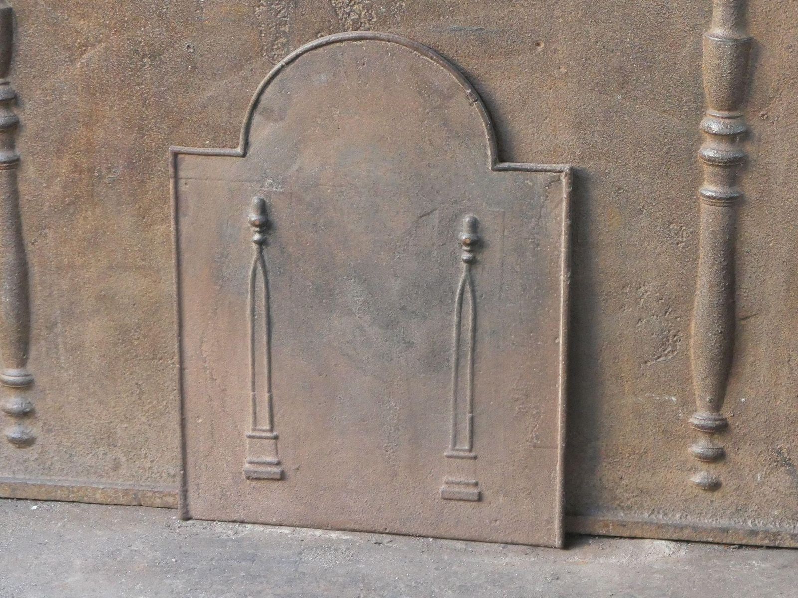 French Neoclassical 'Pillars Of Freedom' Fireback / Backsplash, Early 19th Centu photo Home Fixtures