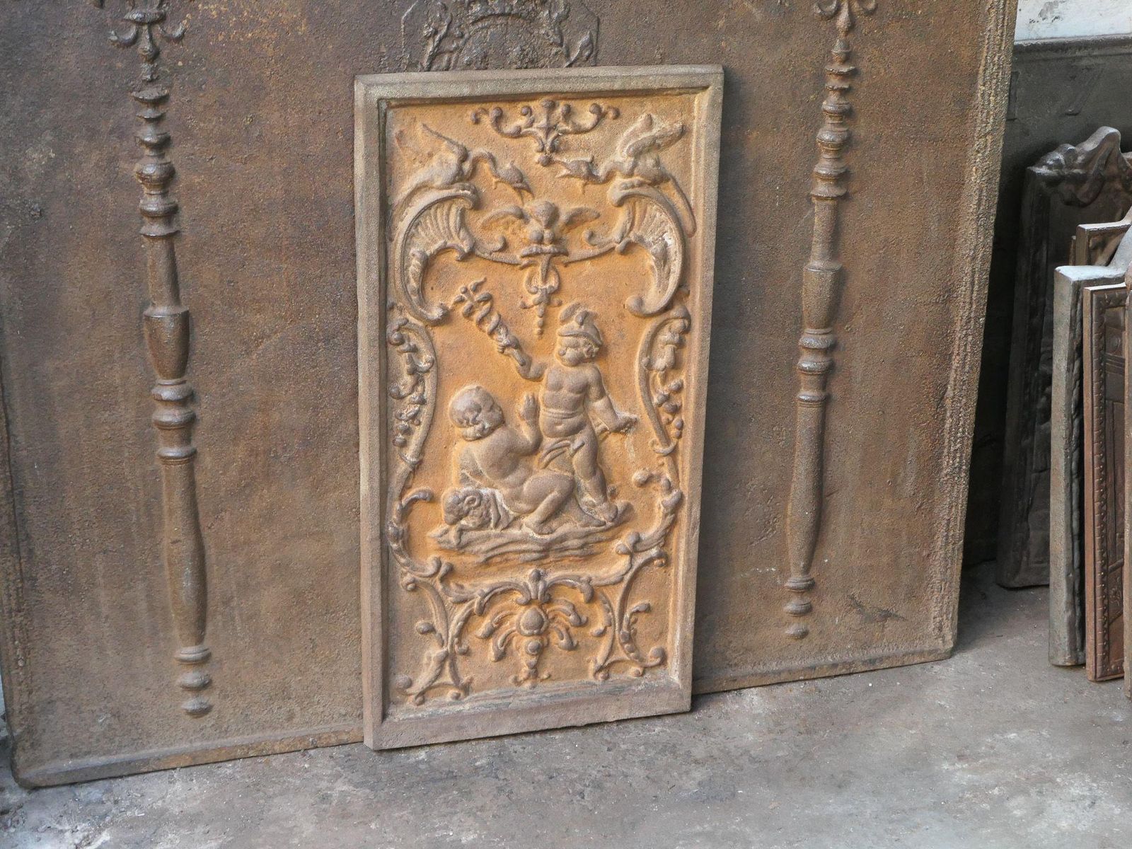 French 'Cupids' Fireback / Backsplash, Louis XV Style photo Home Fixtures