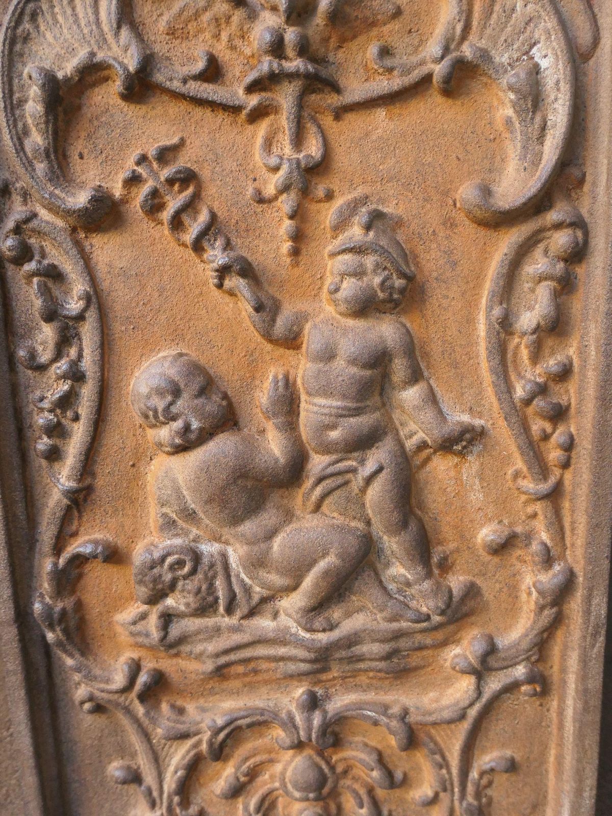 French 'Cupids' Fireback / Backsplash, Louis XV Style photo buy