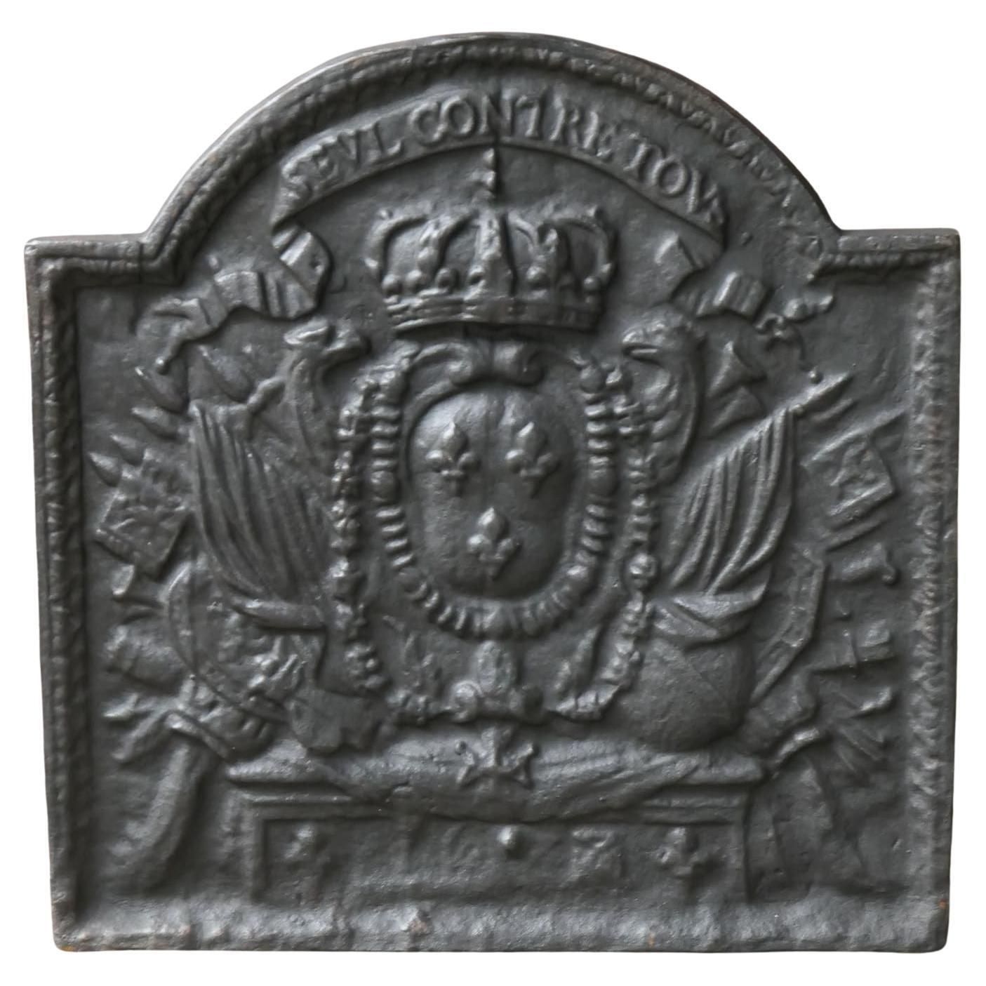 French Fireback / Backsplash With The Arms Of France, Louis XIV Style