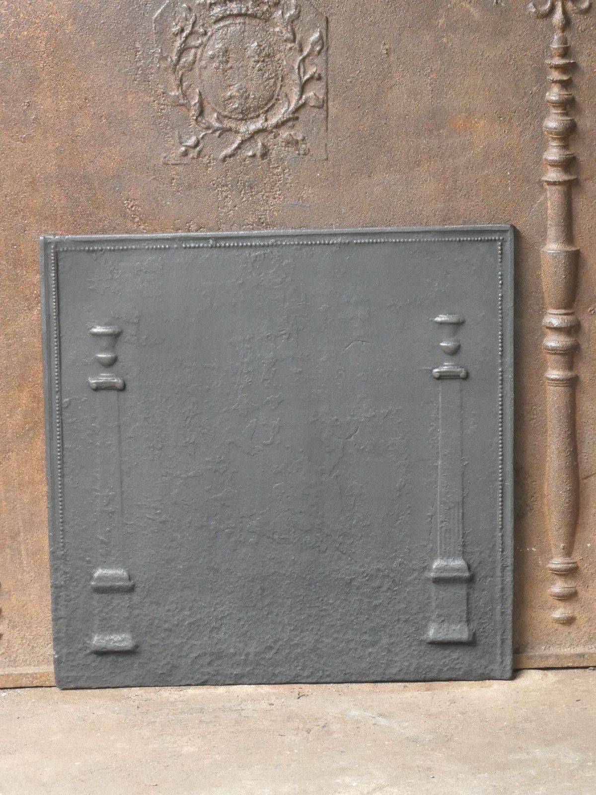 French 'Pillars Of Freedom' Fireback / Backsplash, Early 19th C. photo furniture