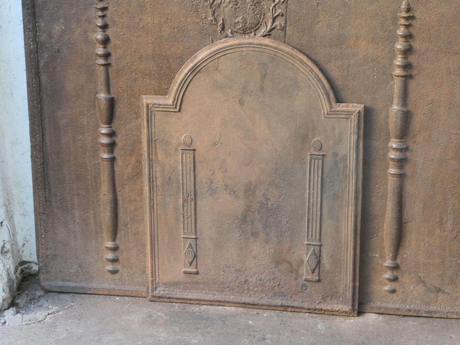 French 'Pillars Of Freedom' Fireback / Backsplash, Early 19th Century photo Home Fixtures