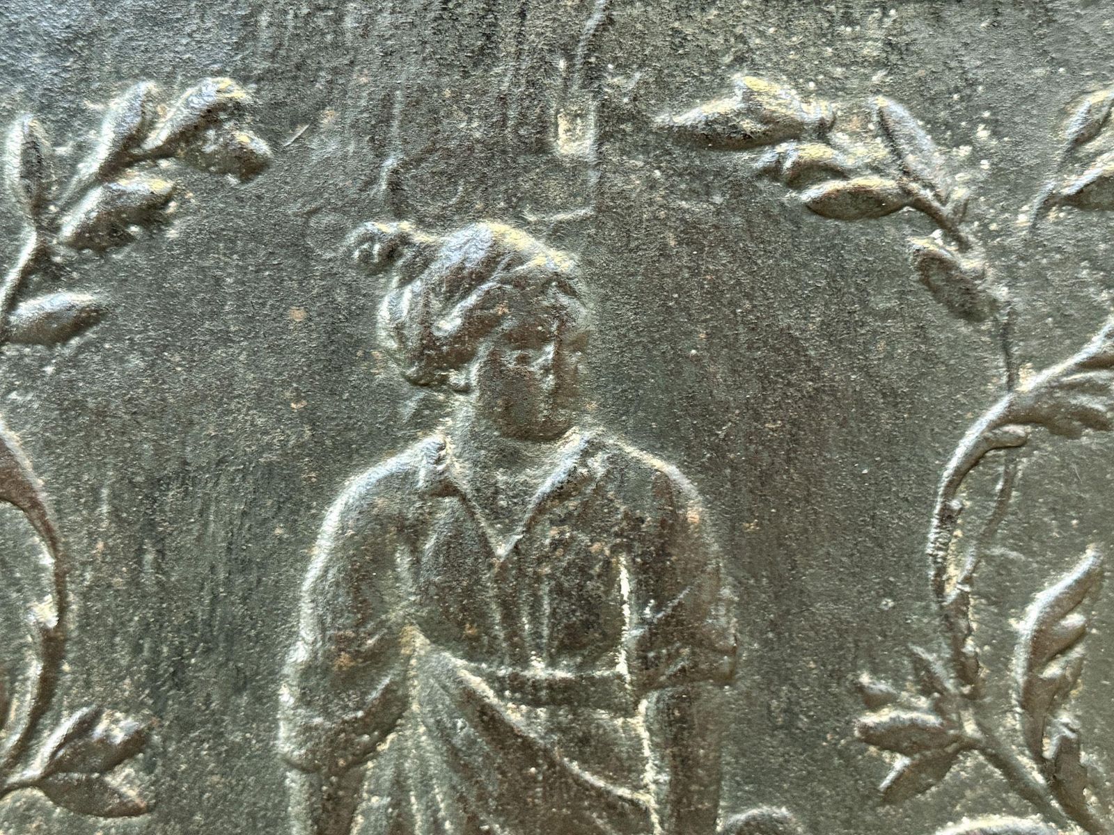 French Napoleon III 'Woman' Fireback / Backsplash, 19th Century Period photo 382.0