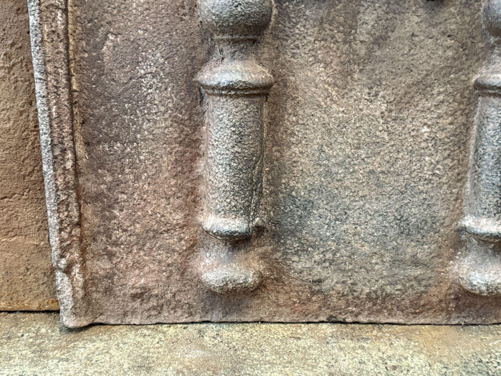 Louis XIV Period 'Pillars With Saint Andrew's Cross' Fireback / Backsplash photo vintage