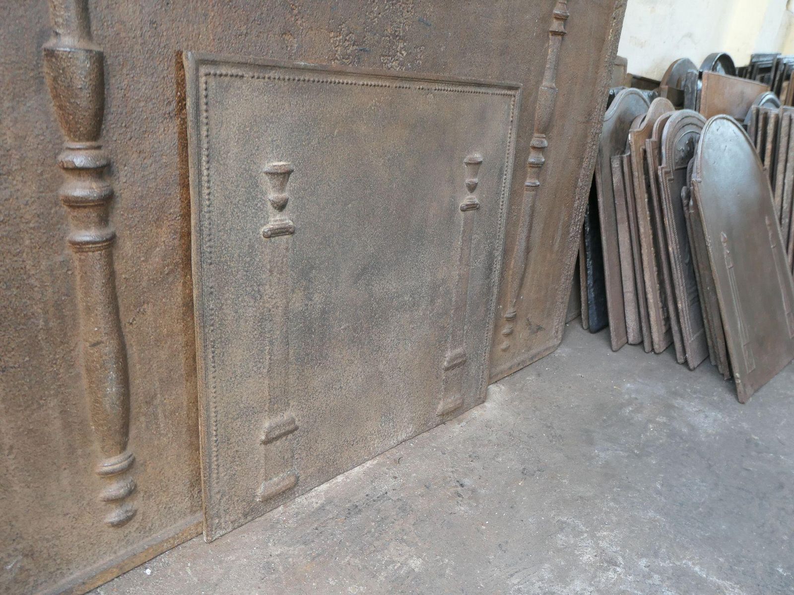photo furniture French 'Pillars Of Freedom' Fireback / Backsplash, 18th   19th C