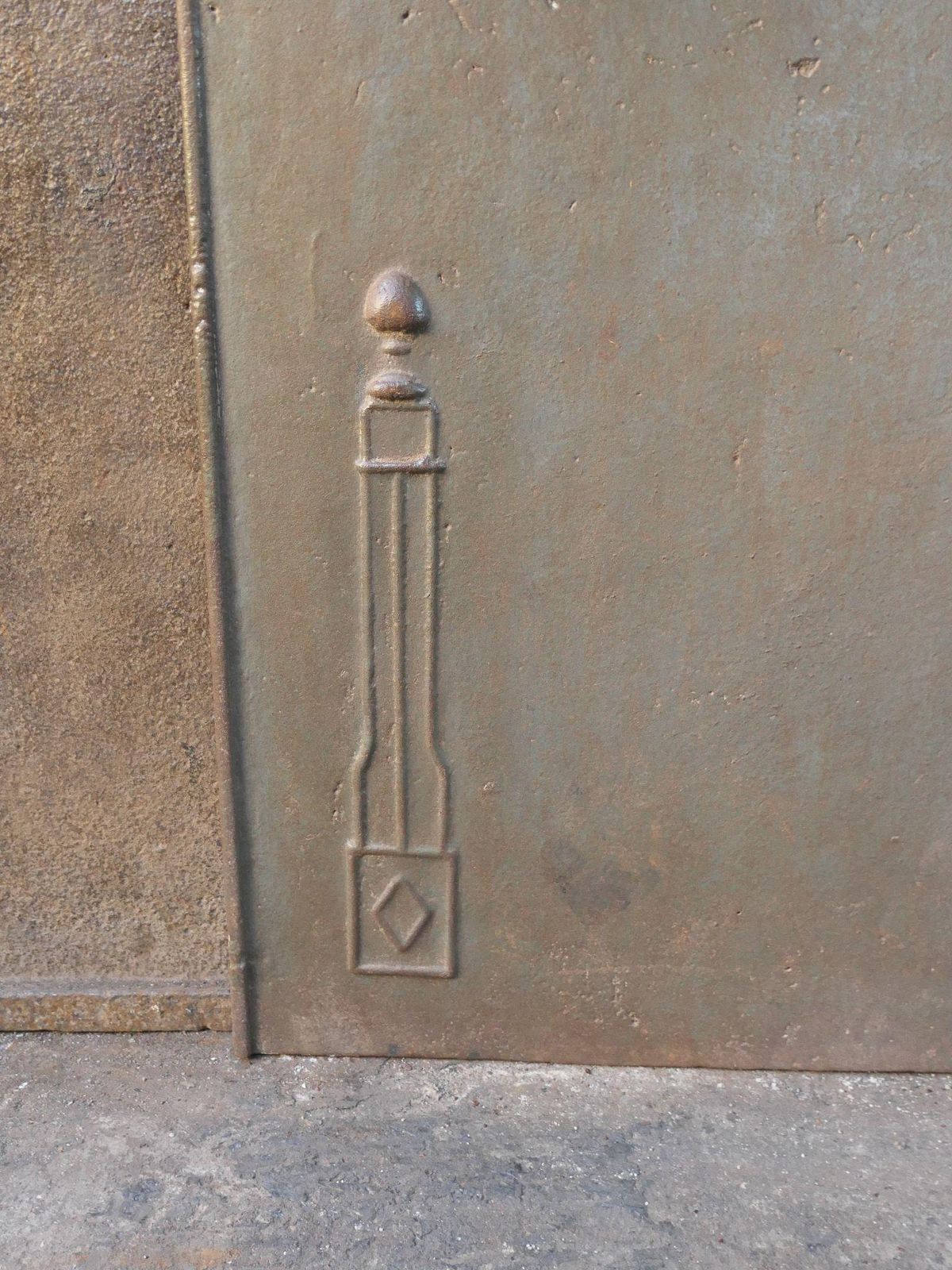 Antique French 'Pillars Of Freedom' Fireback / Backsplash, Early 19th C. photo vintage