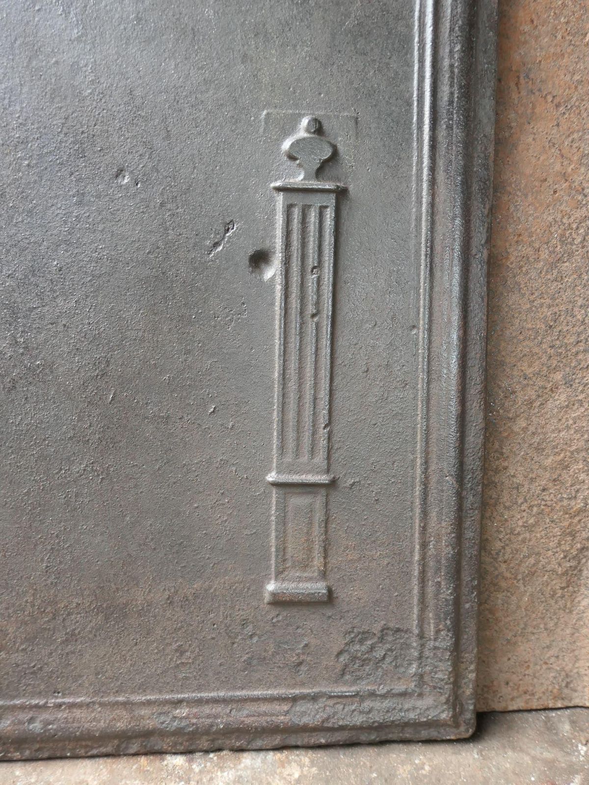 French 'Pillars Of Freedom' Fireback / Backsplash, Early 19th C. photo vintage