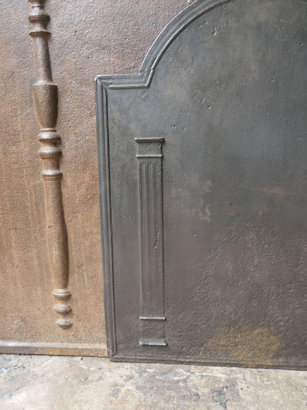 French 'Pillars Of Freedom' Fireback / Backsplash, Early 19th Century photo vintage