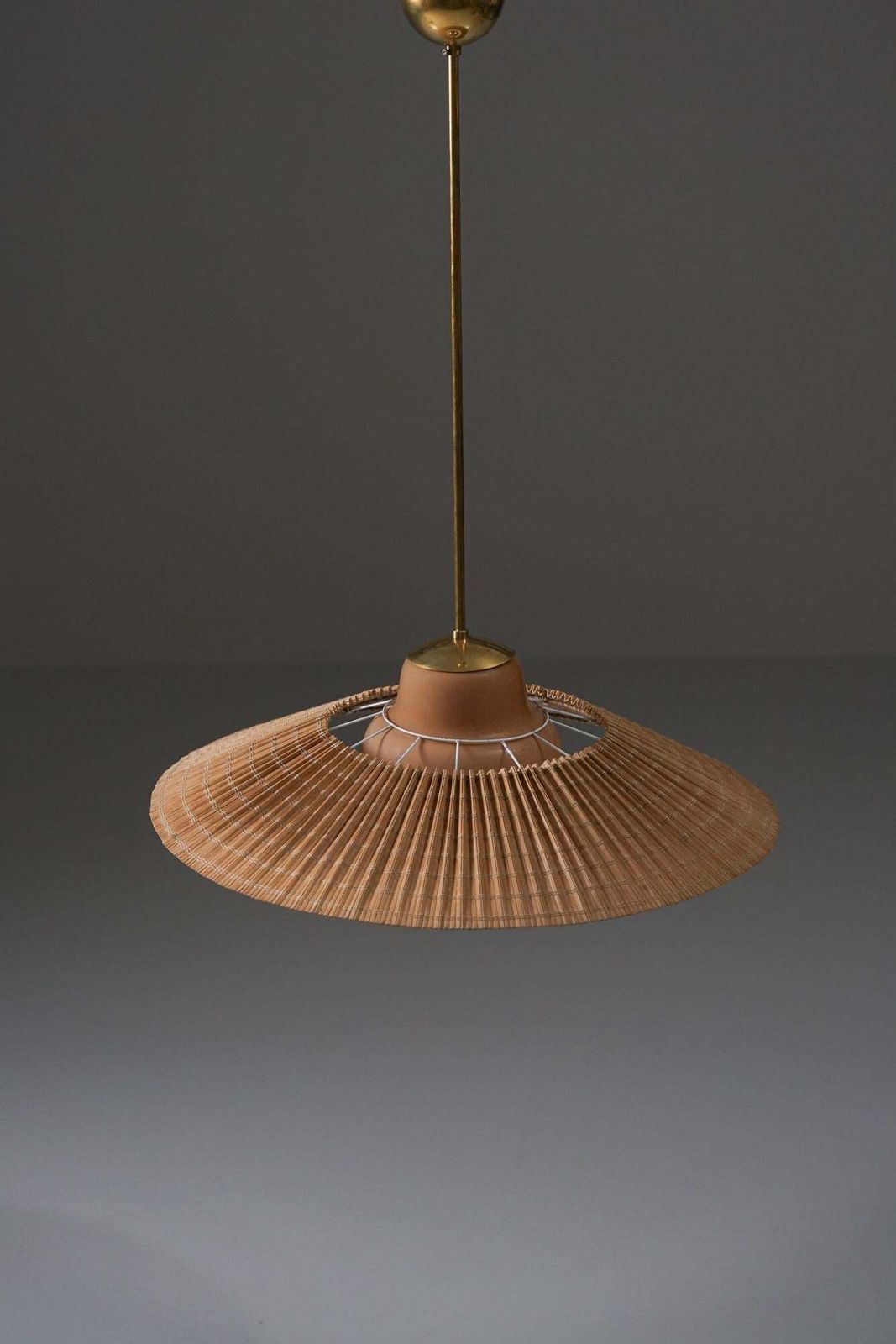 Lisa Johansson Pape & Gunilla Jung Glass And Wooden Slat Pendant, 1940/1950s photo buy