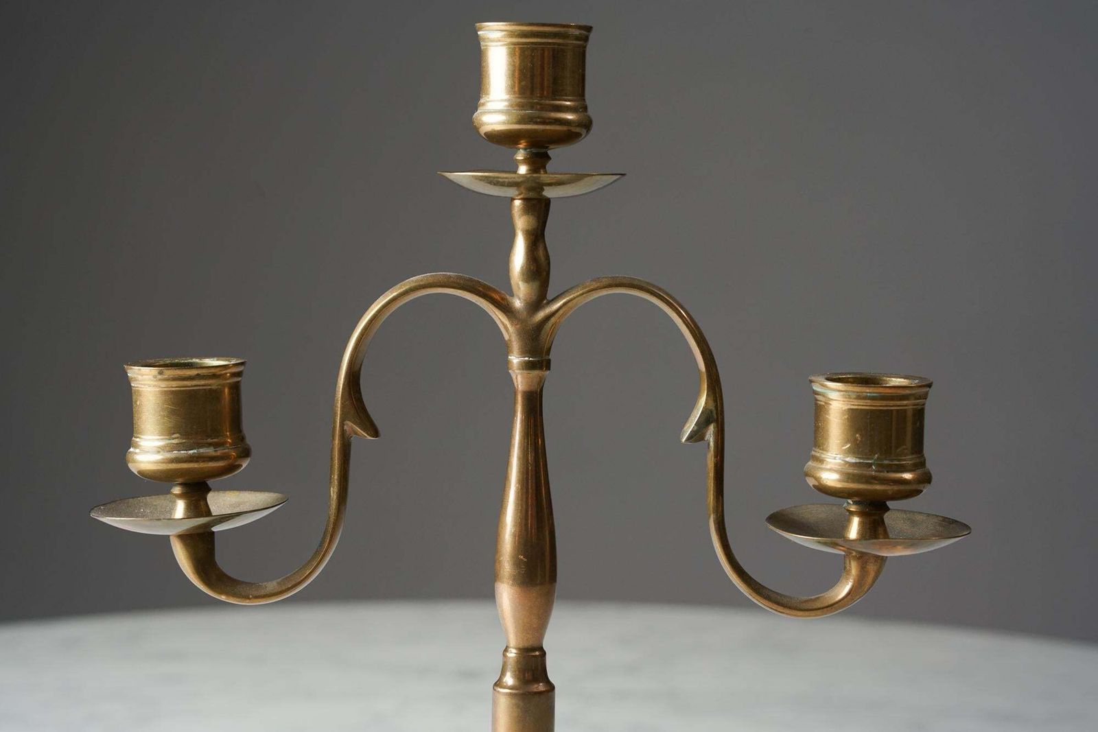Small Brass Candelabra By Paavo Tynell For Taito Oy, 1920s photo 1535.0